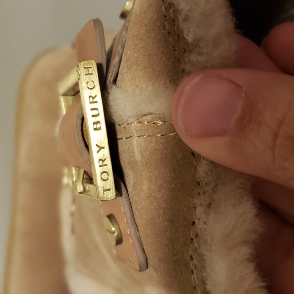 Tory Burch Camel Suede Shearling with Buckles - Picture 6 of 7